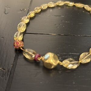 Citrine necklace with gold clasp 15”